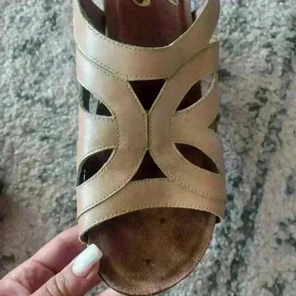 Dansko Womens Tan Leather Felecia Strappy Wedge Heels 41 - Picture 11 of 14